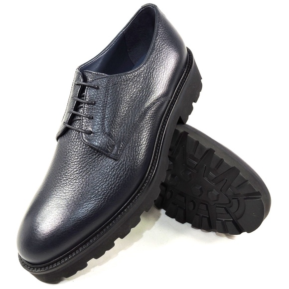 ALBERTO CICCIOLI ?? MEN\'S NAVY BLUE SOFT LEATHER COMFORT OXFORD SHOES main image 3